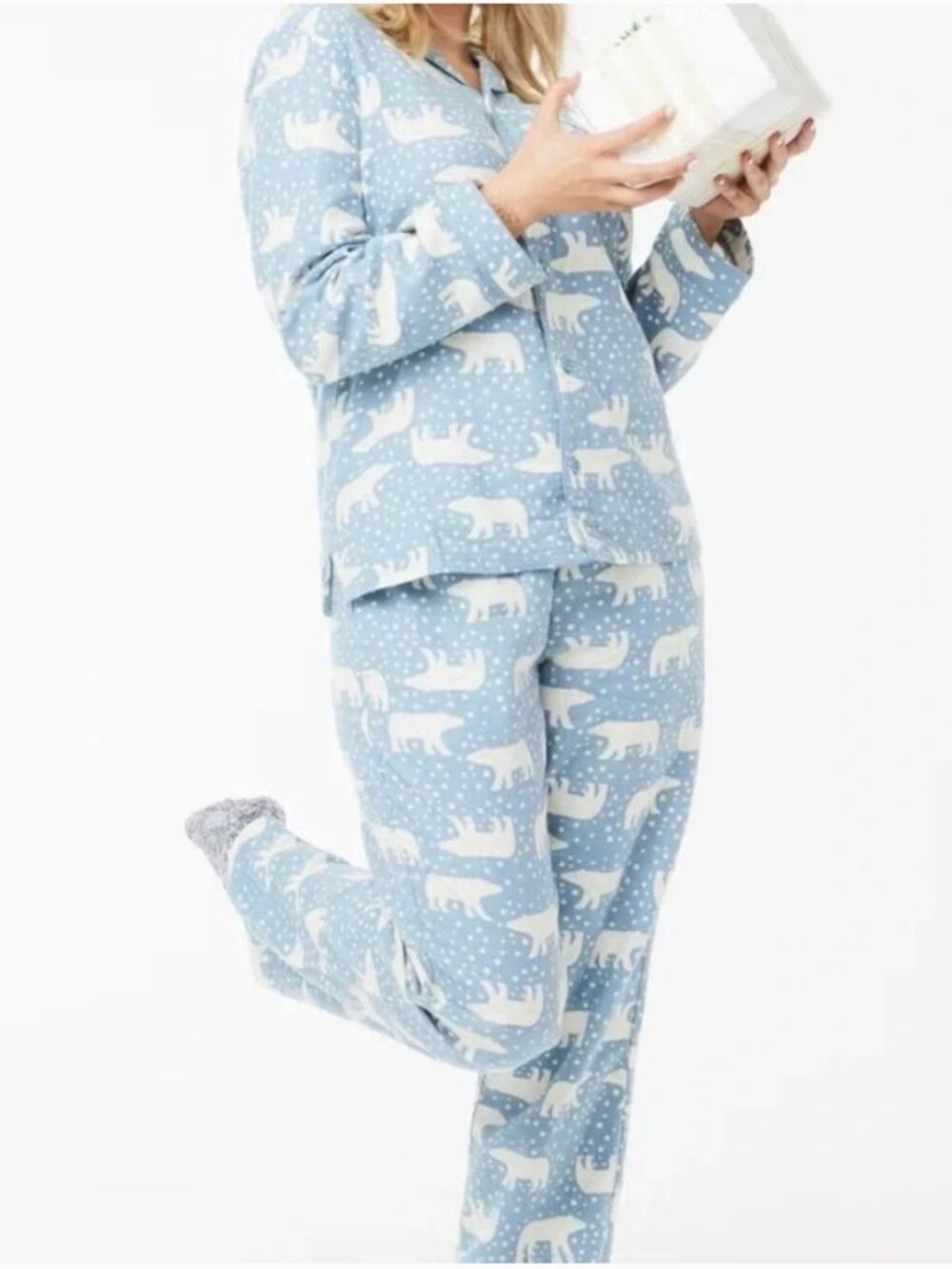 Hanna Andersson Light Blue Polar Bear Print Pajamas- UNISEX